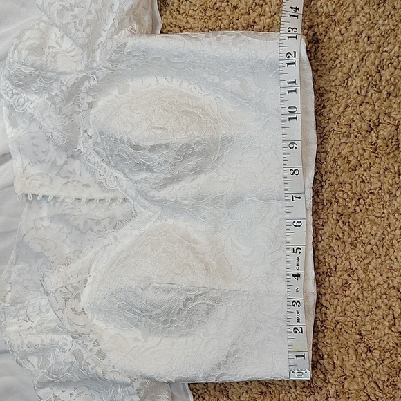 Two Piece White Lace Bohemian Boho Wedding Dress Size 4 Mint Condition - Picture 10 of 16